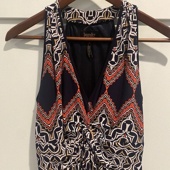 Laundry by Shelli Segal Dress Women Size 2 Shift Sleeveless Twist Front Stretch - Picture 3 of 10